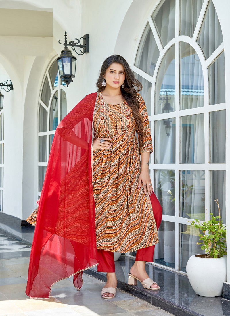 Kinlee Chhaya Rayon Printed Readymade Suits Catalog